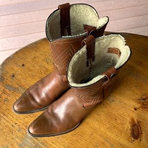 Killer!shearling wool lined cowboy boots